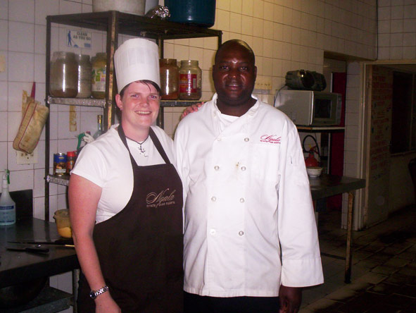 Ramona Rubach - getting first hand experience in a lodge kitchen